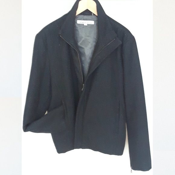 Kenneth Cole. Wool Zip-Up Wool Jacket. Grey. Large - Picture 5 of 15